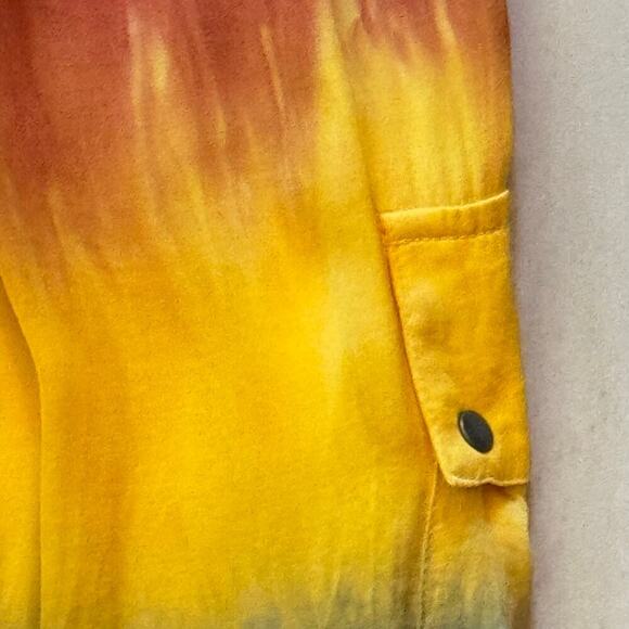 New CHASER Chaser Silky Basics Prism Dye Rainbow Belted Cuffed Cargo Pant Size S - Picture 8 of 13